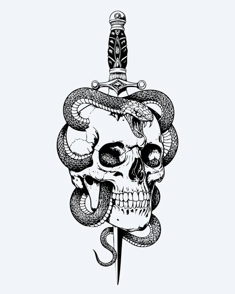 Suemos- Calavera, Serpiente y Daga