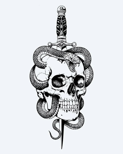 Suemos- Calavera, Serpiente y Daga