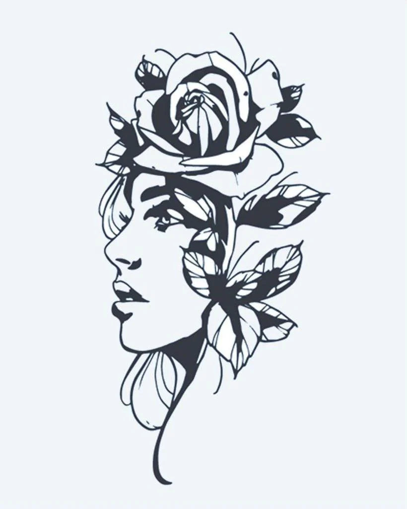 Suemos- Retrato de Mujer y Rosa