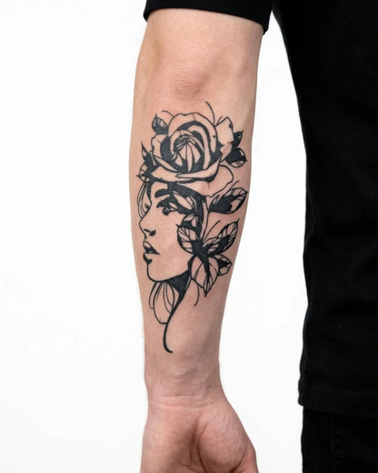 Suemos- Retrato de Mujer y Rosa