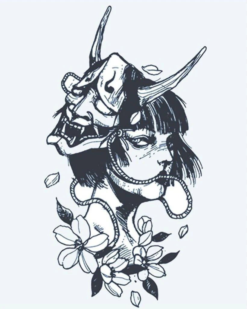 Suemos- Máscara Hannya y Geisha